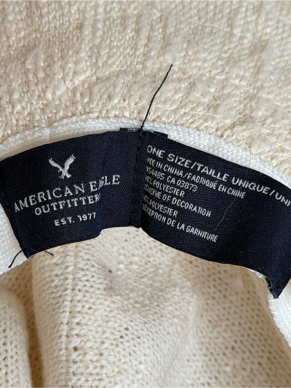 American Eagle Cream Wide Brim Sun Hat Linen Soft Brim - Picture 5 of 5